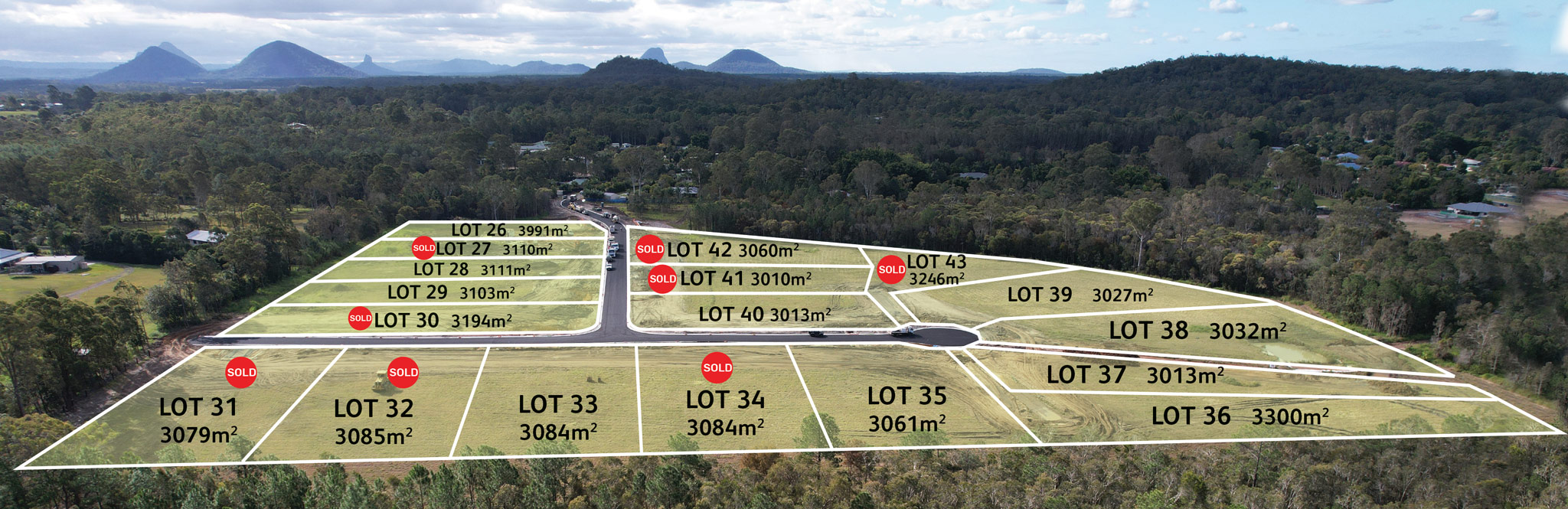 The Lake Stage 2 Aerial Lot layout | Big blocks for sale in Brisbane area
